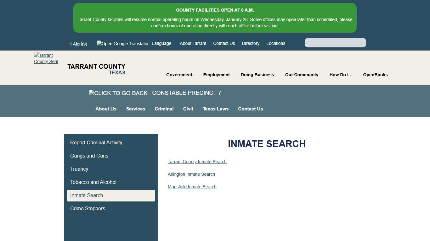 Inmate Search